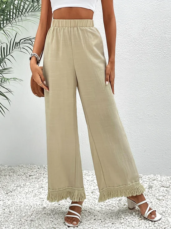 Lässig Unifarben Lang Hose