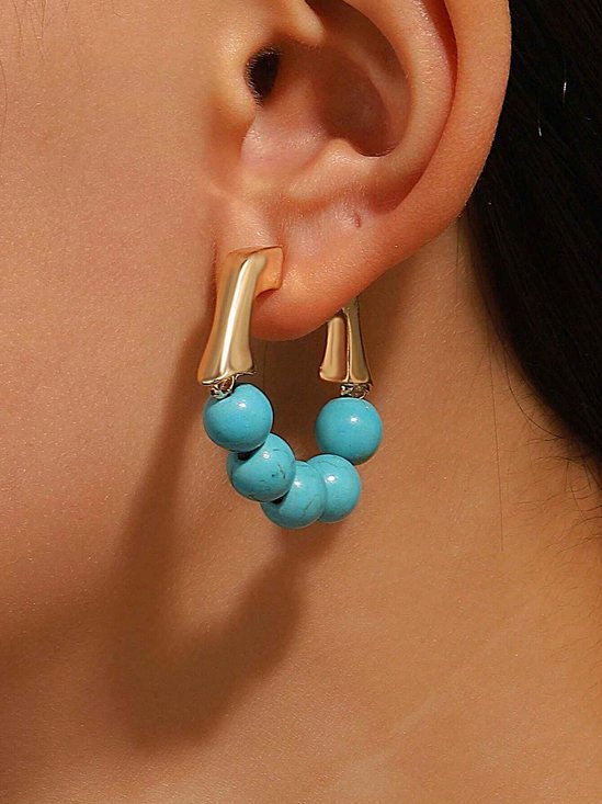 1 Paar Elegant Perlen Band Ohrringe