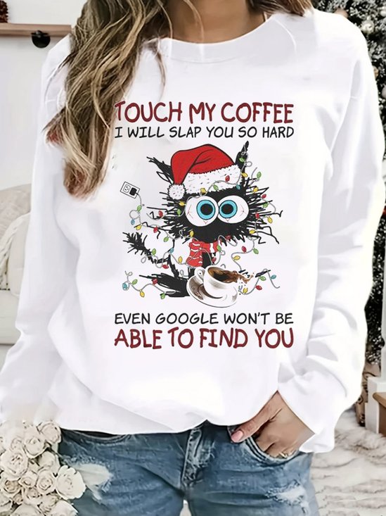 Lässig Rundhals Buchstabenmuster Sweatshirt