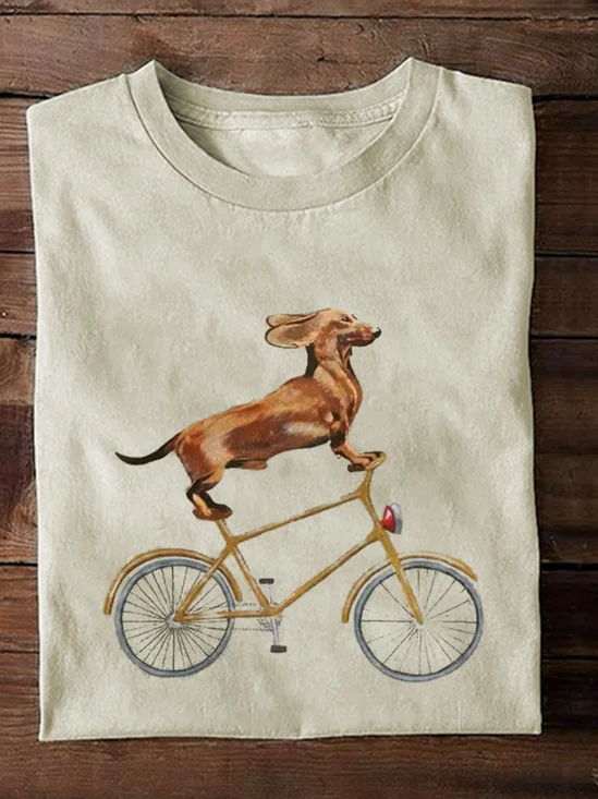 Lässig Hund Rundhals Langarm T-Shirt