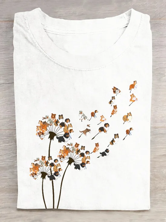 Lässig Hund Rundhals Kurzarm T-Shirt