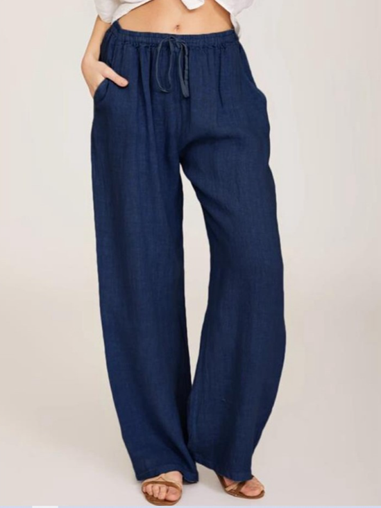 Lässig Unifarben Lang Hose
