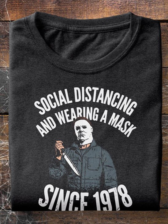 Lässig Buchstabenmuster Rundhals Langarm T-Shirt