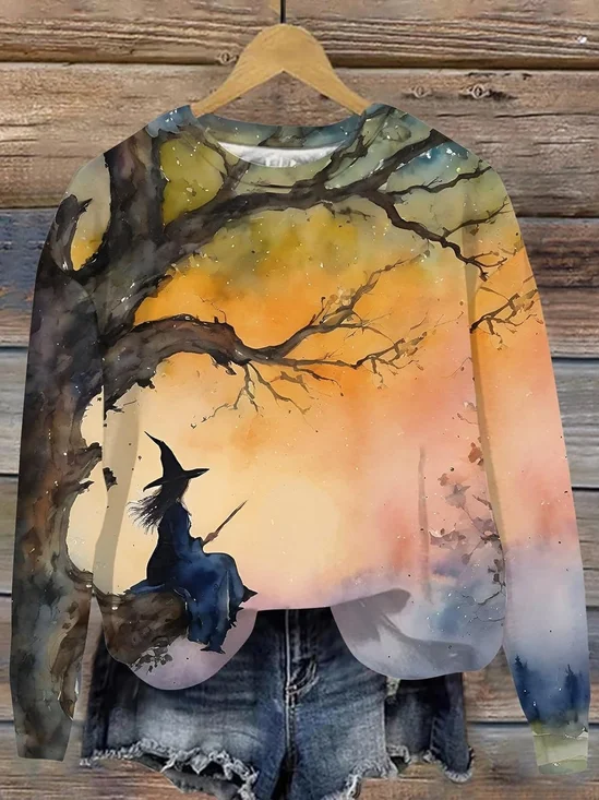 Lässig Rundhals Halloween Sweatshirt