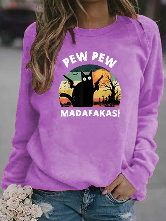 Lässig Rundhals Halloween Sweatshirt