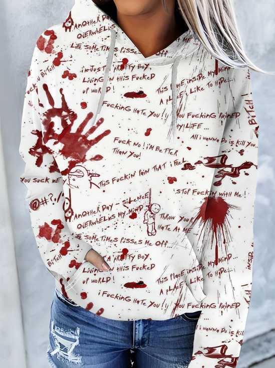 Lässig Kapuze Halloween Sweatshirt