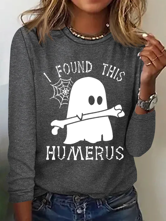 Lässig Halloween Rundhals Langarm T-Shirt