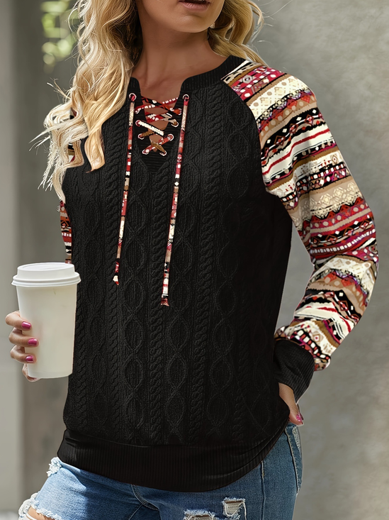 Lässig Ethnisch Sweatshirt