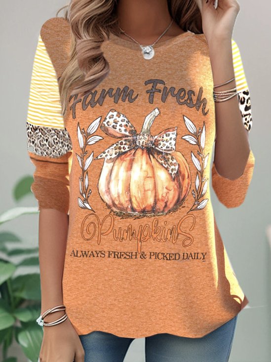 Lässig Halloween Rundhals Langarm T-Shirt
