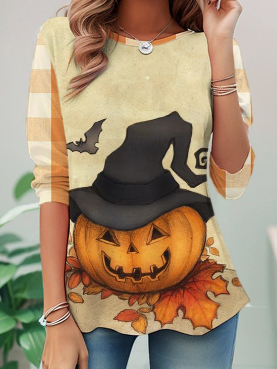 Lässig Halloween Rundhals Langarm T-Shirt