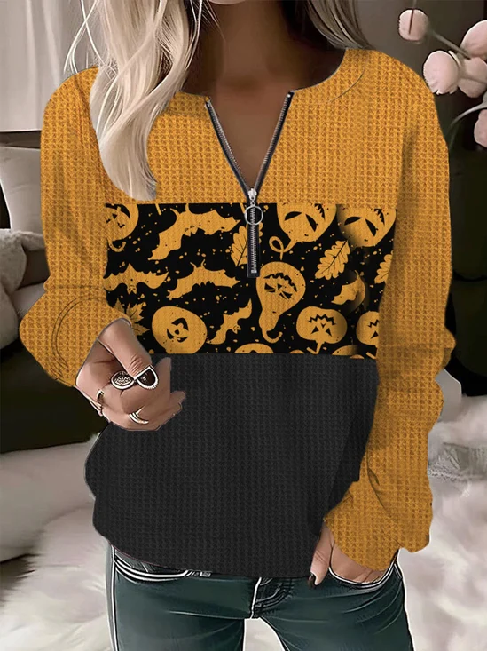 Lässig Rundhals Halloween Sweatshirt