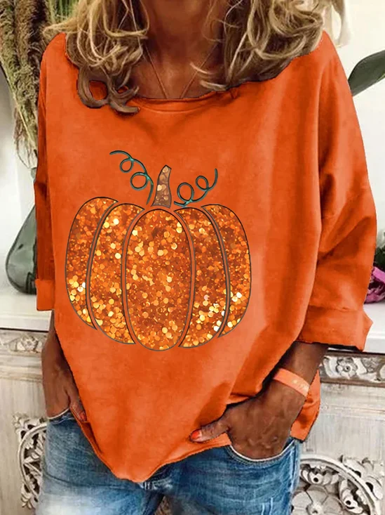 Lässig Rundhals Textbriefe Sweatshirt