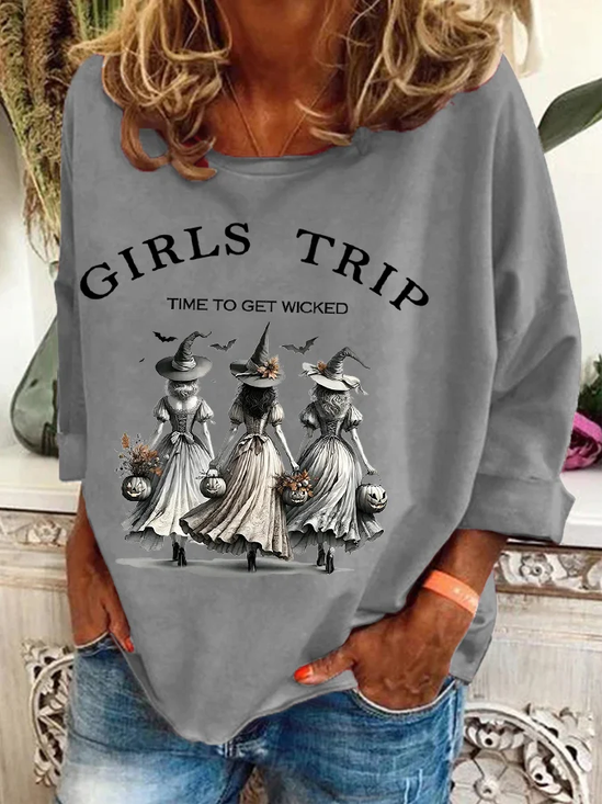 Lässig Rundhals Halloween (Halloween Hut) Sweatshirt