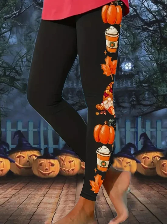Damen Halloween Lässig Alle Jahreszeiten Lang Leggings