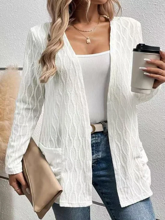 Damen Unifarben verdicken Weit Jacke