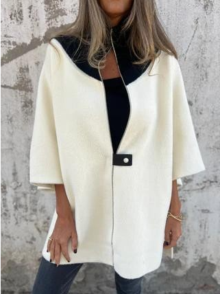 Damen Unifarben Mantel verdicken Weit Jacke