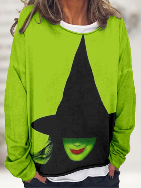Lässig Rundhals Figur Sweatshirt