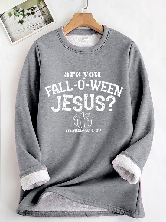Lässig Rundhals Halloween Sweatshirt Vlies