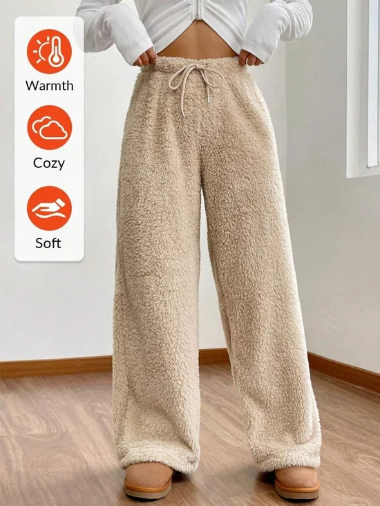 Lässig Unifarben Lang Hose