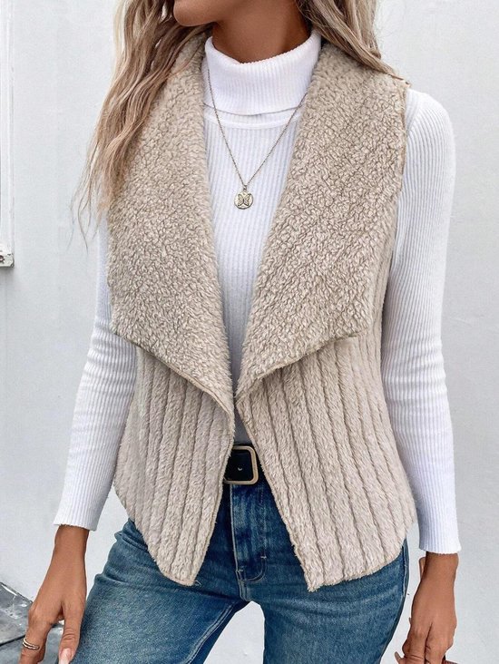 Damen Unifarben Vlies Weit Tanktop