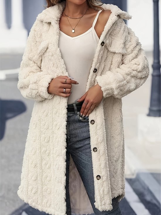 Damen Unifarben Regelmäßig Weit Jacke