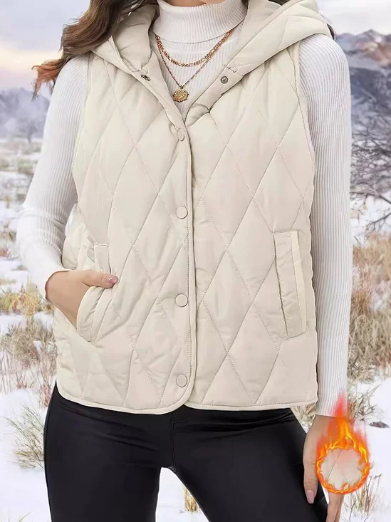 Damen Unifarben Vlies Weit Tanktop