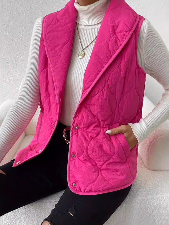 Damen Unifarben Vlies Weit Tanktop