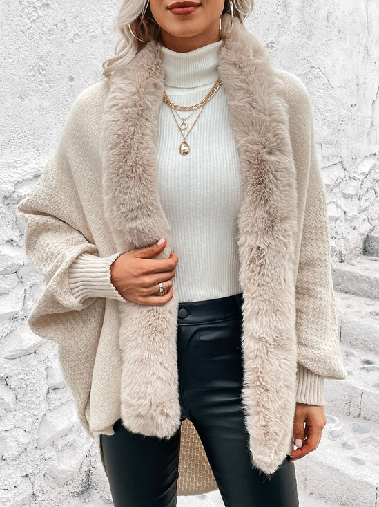 Damen Wolle/Stricken Ethnisch Langarm Bequem Lässig Strickjacke