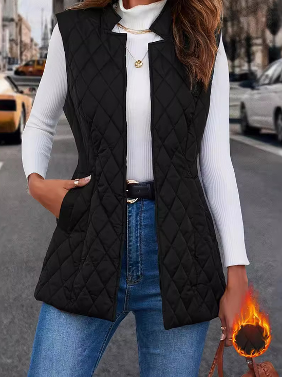 Damen Unifarben Vlies Weit Tanktop