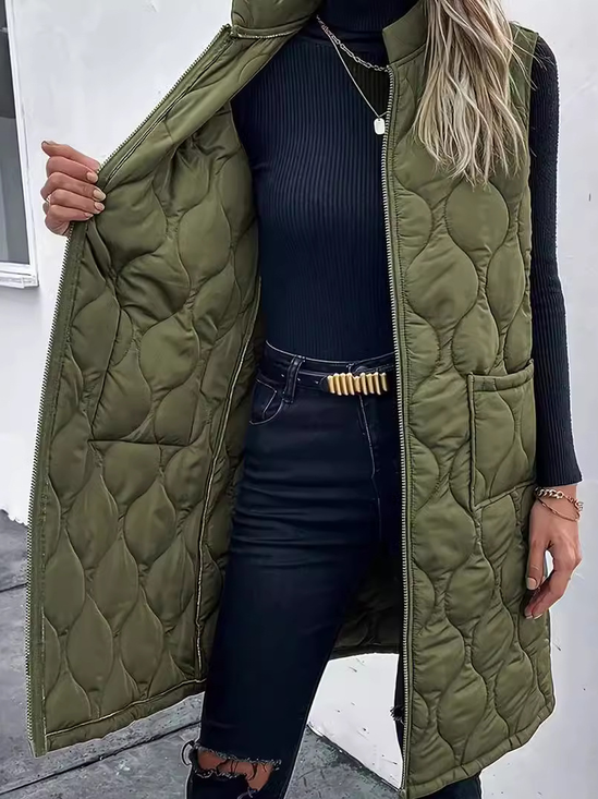 Damen Unifarben Vlies Weit Tanktop
