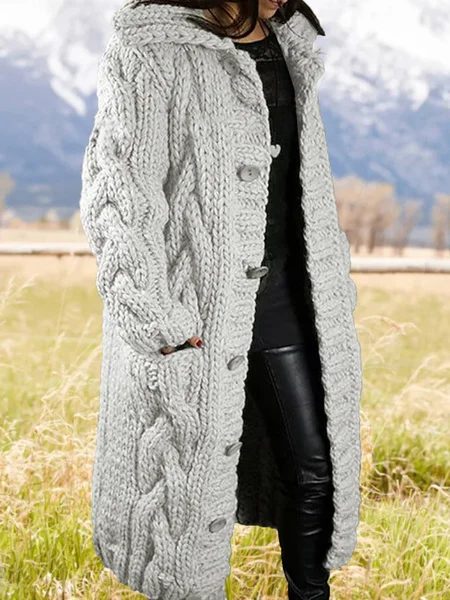 Damen Garn/Wollgarn Unifarben Langarm Bequem Lässig Pullover