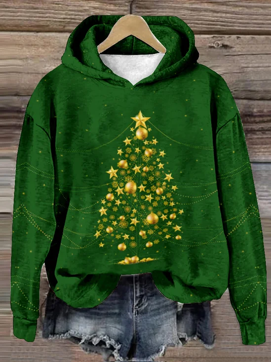 Lässig Kapuze Geblümt Sweatshirt