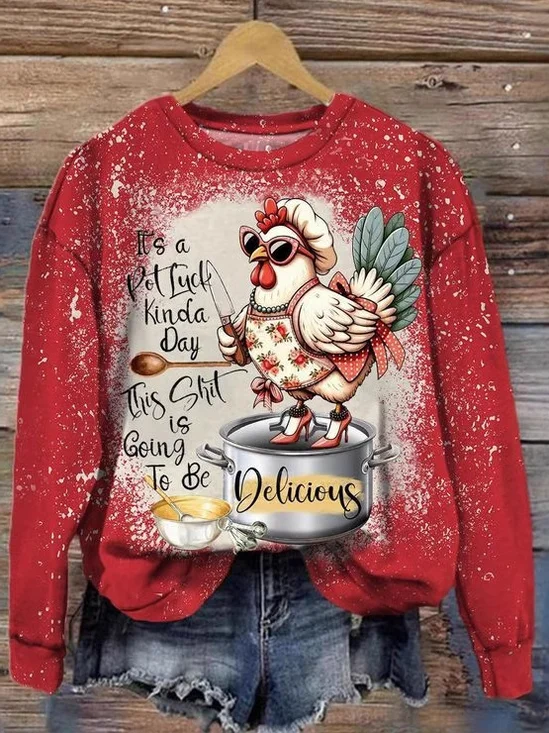 Lässig Rundhals Geblümt Sweatshirt Reißverschluss