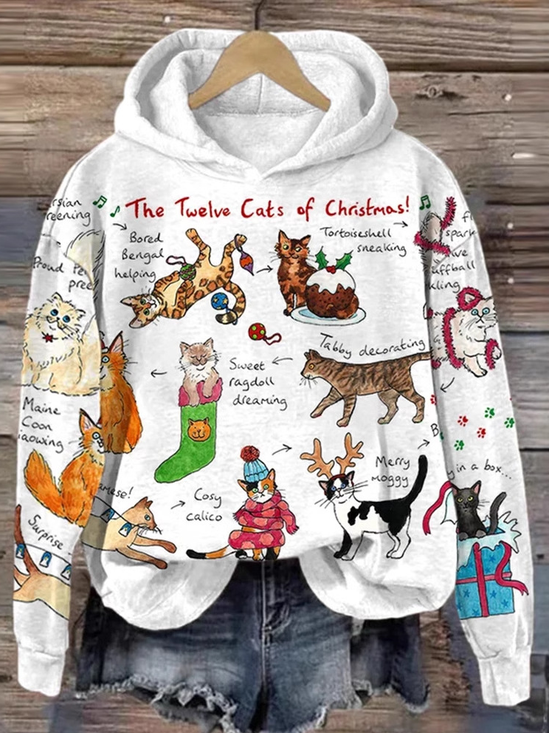 Lässig Kapuze Tier Sweatshirt