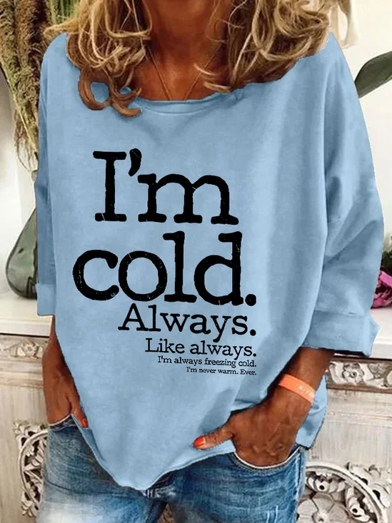 Lässig Rundhals Textbriefe Sweatshirt