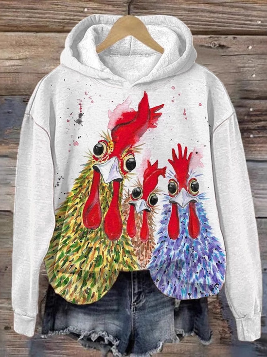 Lässig Kapuze Tier Sweatshirt