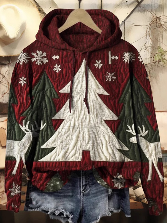 Lässig Kapuze Weihnachten Sweatshirt