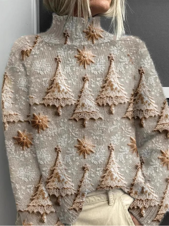 Lässig Rollkragen Weihnachten Sweatshirt