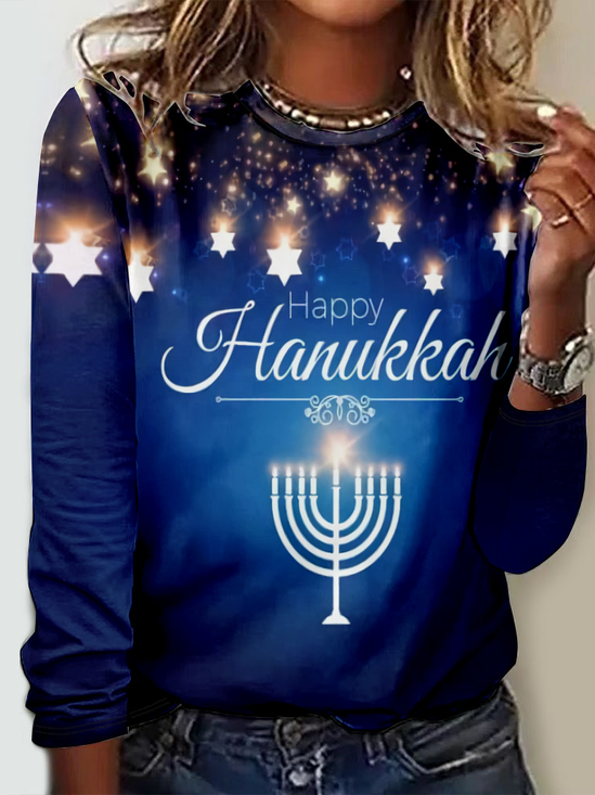 Lässig Tier Rundhals Langarm T-Shirt
