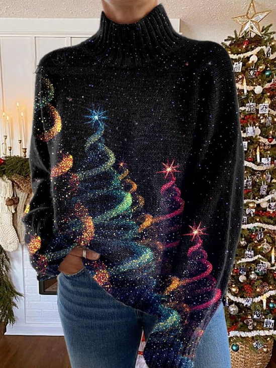 Lässig Rollkragen Weihnachten Sweatshirt