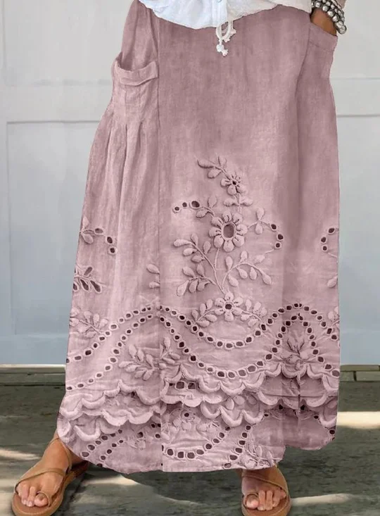 Retro 3d Drucken A-Linien Mittlere Taille Maxikleid Rock