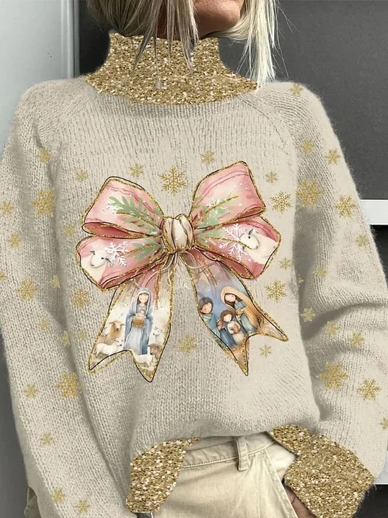Lässig Rollkragen Schmetterling Sweatshirt