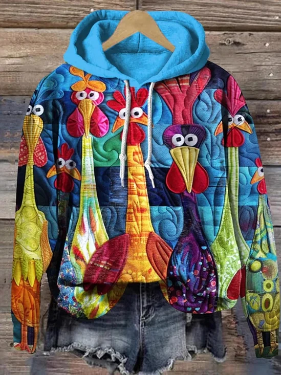 Lässig Kapuze Truthahn Sweatshirt