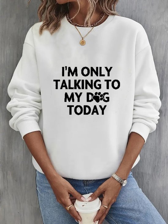Lässig Rundhals Textbriefe Sweatshirt