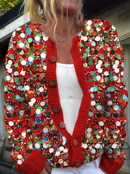 Damen Geometrisch verdicken Weit Jacke