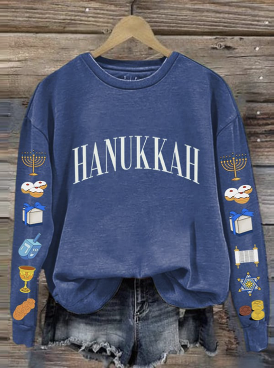 Lässig Rundhals Textbriefe Sweatshirt