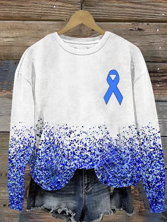 Lässig Rundhals Textbriefe Sweatshirt