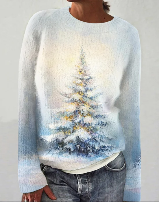 Damen Wolle/Stricken Tier Langarm Bequem Lässig Pullover