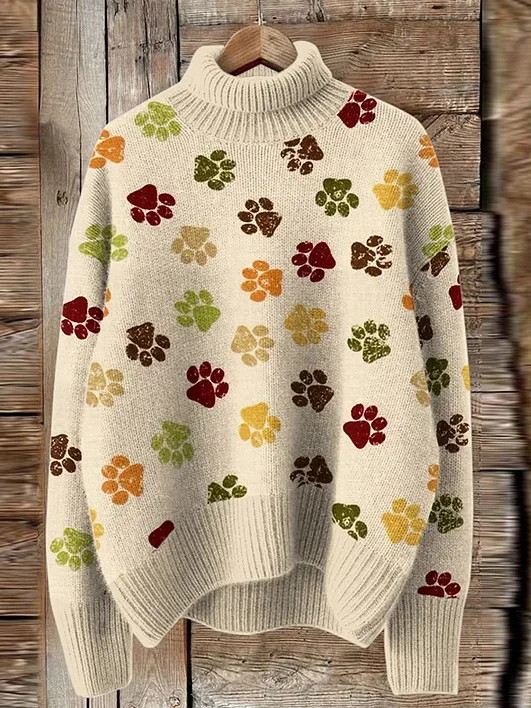 Lässig Rundhals Tier Sweatshirt