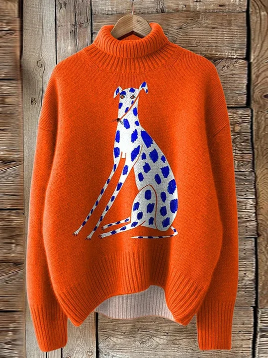 Lässig Rollkragen Geometrisch Sweatshirt